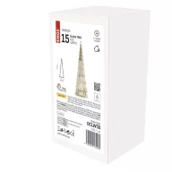   LED-es üveg karácsonyfa, 27 cm, 2x CR2032, beltéri, meleg fehér, időzítő DCLW30