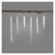    LED karácsonyi girland – jégcsapok, 6 db, 2 m, kültérre és beltérre, hideg fehér DCPC06