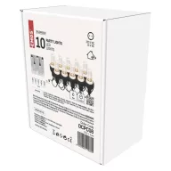    LED fényfüzér – 10x party égő átlátszó, 4,5 m, kültéri és beltéri, hideg fehér DCPC08