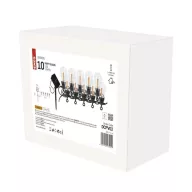    LED lánc napelemmel - 10x party égő, 5 m, kültéri és beltér, vintage DCPV02