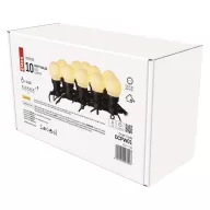    LED fényfüzér – 10x party égő, opál, 5 m, kültéri és beltéri, meleg fehér DCPW01