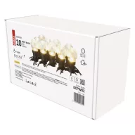    LED fényfüzér – 10x party égő, átlátszó, 5 m, kültéri és beltéri, meleg fehér DCPW02