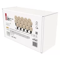    LED fényfüzér – 20x party égő, 7,6 m, kültéri és beltéri, meleg fehér DCPW07