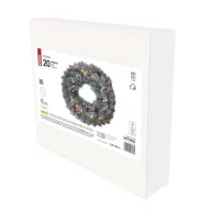    LED karácsonyi koszorú, havas, 38 cm, 2x AA, beltéri, meleg fehér, időzítő DCTW06