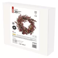    LED díszes karácsonyi koszorú, 38 cm, 3x AA, beltéri, meleg fehér, időzítő DCTW18