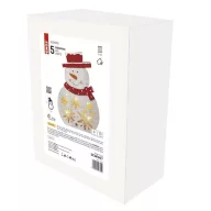   LED karácsonyi hóember, fa, 30 cm, 2x AA, beltéri, meleg fehér, időzítő DCWW07