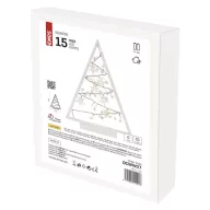    LED dekoráció – világító feldíszített karácsonyfa, 40 cm, 2x AA, beltéri, meleg fehér, időzítő DCWW27