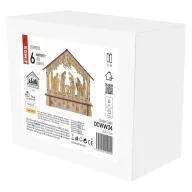    LED karácsonyi betlehem, fa, 15 cm, 2x AA, beltéri, meleg fehér, időzítő DCWW34
