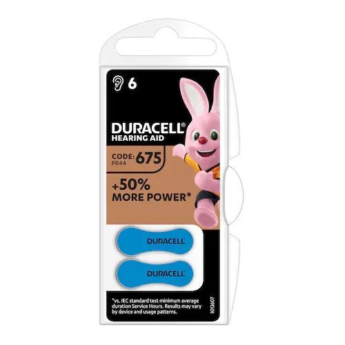 Duracell ACTIVAIR 675/6BP PR675 PR44 hallókészülék elem