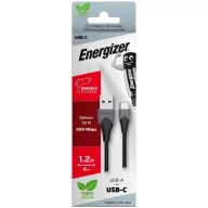 Energizer Töltőkábel USB-C 2.0 1.2M Fekete/Szürke