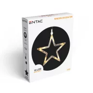   Entac Karácsonyi Ablakdekoráció Csillag 10 LED meleg fehér 3xAAA