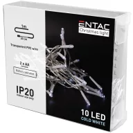 Entac Karácsonyi Beltéri Füzér 10 LED hideg fehér 1,3m 