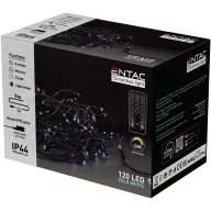   Entac Karácsonyi IP44 120 LED Füzér hideg fehér 9m Távirányítóval