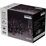   Entac Karácsonyi IP44 120 LED Füzér Színes 9m Távirányítóval