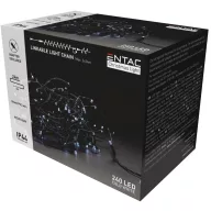   Entac Karácsonyi IP44 240 LED Sorolható Füzér hideg fehér 24m adapter nélkül