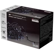   Entac Karácsonyi IP44 240 LED Sorolható Füzér hideg fehér 24m szett adapterrel