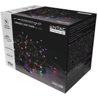   Entac Karácsonyi IP44 240 LED Sorolható Füzér színes 24m adapter nélkül
