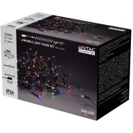   Entac Karácsonyi IP44 240 LED Sorolható Füzér színes 24m szett adapterrel