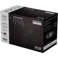   Entac Karácsonyi IP44 180 LED Jégcsapfüzér hideg fehér 4m