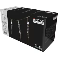   Entac Karácsonyi IP44 20 LED Műanyag 11cm Jégcsapfüzér hideg fehér 3m