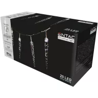   Entac Karácsonyi IP44 20 LED Műanyag 160mm Jégcsapfüzér hideg fehér 3m