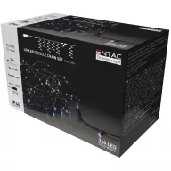   Entac Karácsonyi IP44 360 LED Sorolható Jégcsapfüzér hideg fehér 8m szett adapterrel