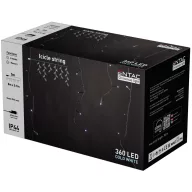   Entac Karácsonyi IP44 360 LED Jégcsapfüzér hideg fehér 8m
