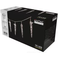   Entac Karácsonyi Beltéri Műanyag Jégcsap 11cm 10 LED 1,65m