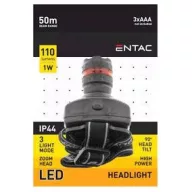 Entac 1W LED 110lm műanyag fókuszálható LED fejlámpa