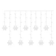   LED karácsonyi fényfüggöny – hópelyhek, 135x50 cm, beltéri, hideg fehér DCGW13