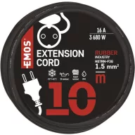   Hosszabbító 10 m / 1 aljzat / fekete / gumi-neoprén / 250 V / 1,5 mm2 P01810