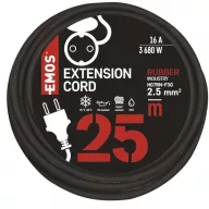   Hosszabbító 25 m / 1 aljzat / fekete / gumi-neoprén / 250 V / 2,5 mm2 P01825R