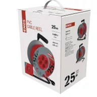  EMOS Kábeldob 25 m / 4 aljzat / piros / PVC / 230V / 1,5mm2 P092251