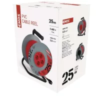 EMOS 25m 4 aljzat fekete PVC 230V 2,5mm2 P09225M kábeldob