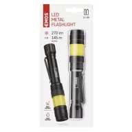 EMOS COB LED 2xAAA 180lm IP44 P3112 fém zseblámpa