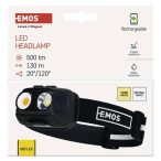   EMOS COB LED P3542 500lm 130m Li-pol 1200mAh tölthető fejlámpa