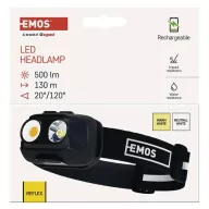   EMOS COB LED 500lm 130m Li-pol 1200mAh P3542 tölthető LED fejlámpa