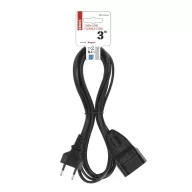 EMOS PC01303 3m 1 aljzat fekete PVC 0,75mm2 Hosszabbító
