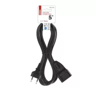 EMOS PC01305 5m 1 aljzat fekete PVC 0,75mm2 Hosszabbító