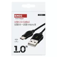   EMOS 1m fekete USB-A 2.0 / USB-B 2.0 micro töltő- és adatkábel SM7004B