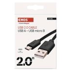   Töltő- és adatkábel USB-A 2.0 / micro USB-B 2.0, 2 m, fekete SM7008BL