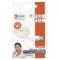   Töltő- és adatkábel USB-A 2.0 / Lightning MFi, 1 m, fehér SM7013W