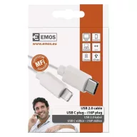   Töltő- és adatkábel USB-C 2.0 / Lightning MFi, 1 m, fehér SM7015W