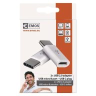 EMOS adapter micro USB-B 2.0 / USB-C 2.0, fehér, 2db SM7023