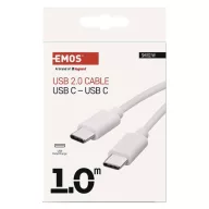   Töltő- és adatkábel USB-C 2.0/USB-C 2.0,1m, fehér SM7027W