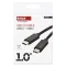 Töltő- és adatkábel 2.0 USB-C / USB-C, 1 m, fekete SM7028BL