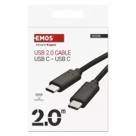   Töltő- és adatkábel 2.0 USB-C / USB-C, 2 m, fekete SM7029BL