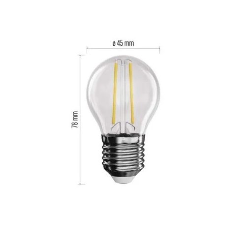  LED izzó Filament Mini Globe / E27 / 1,8 W (25 W) / 250 lm / természetes fehér ZF1101