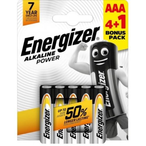 Energizer Alkaline Power AAA mikró alkáli elem LR03 Bl/4+1