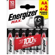 Energizer Max LR6/4+2 Alkaline 1,5V tartós AA ceruza elem